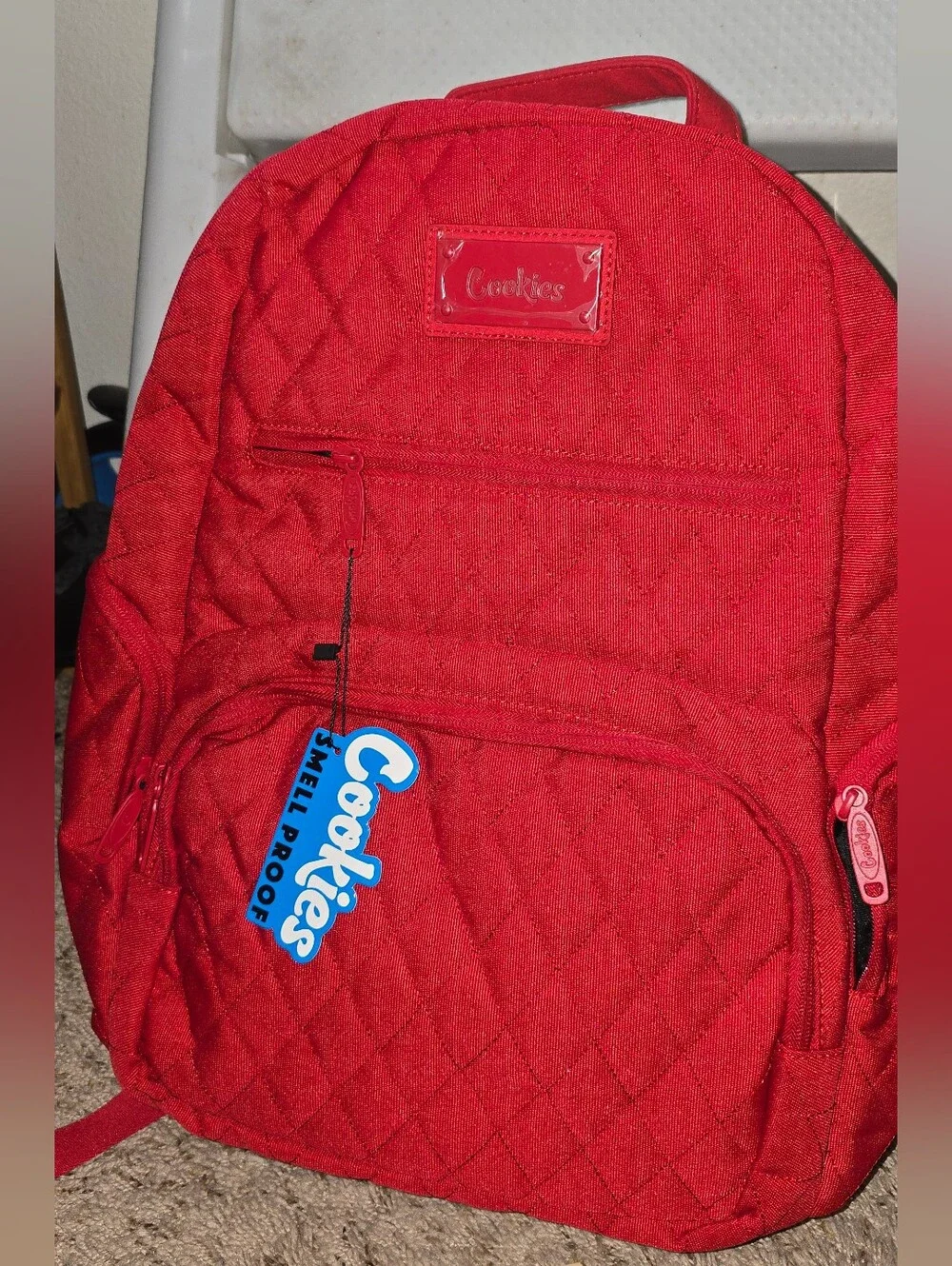 COOKIES V4 Quilted Backpack - Red